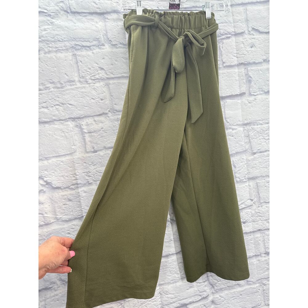 Mine Olive Green Wideleg pant with belt Size Small